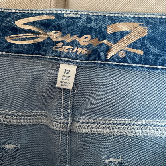 NWT Seven7 Paisley Denim Skirt - Picture 4 of 6